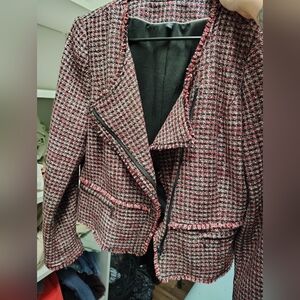 BNWOT Women's Tweed Jacket - Black and Red